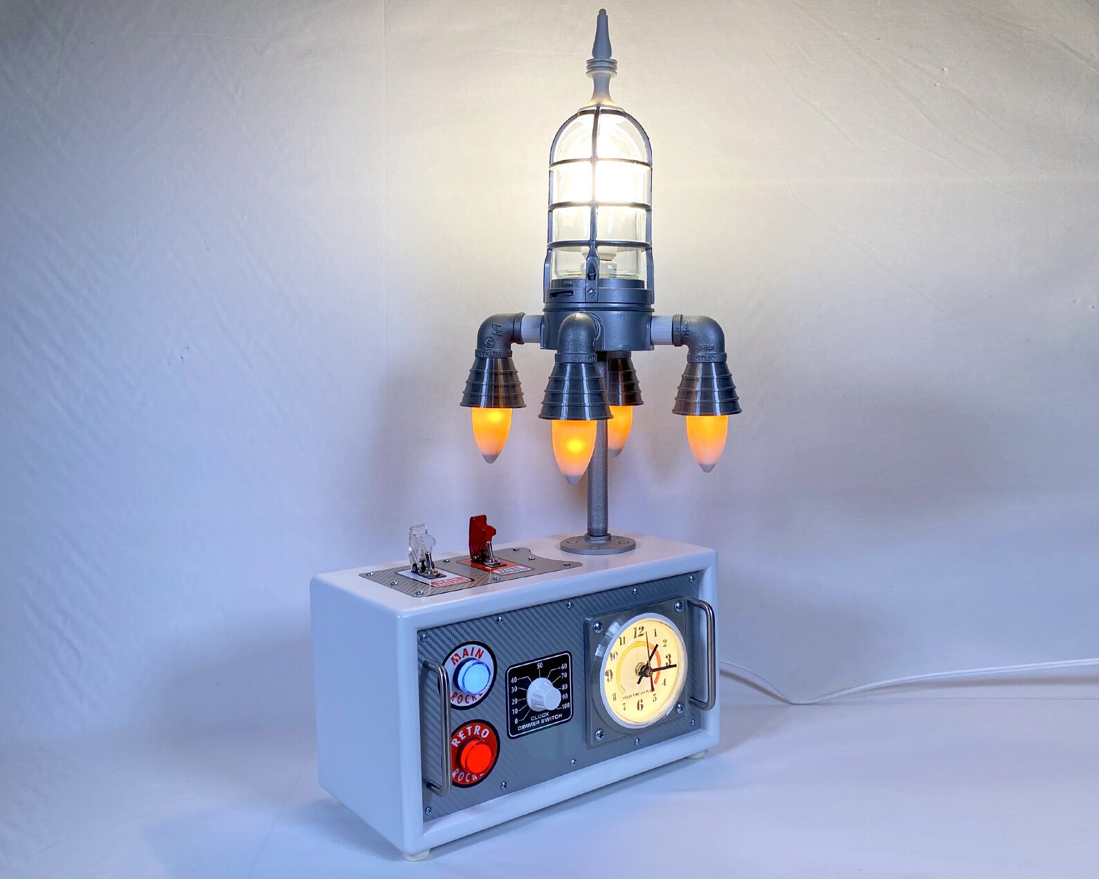 Retro Rocket Lamp Retro Rocket Clock Retro Rocket Lamp Etsy