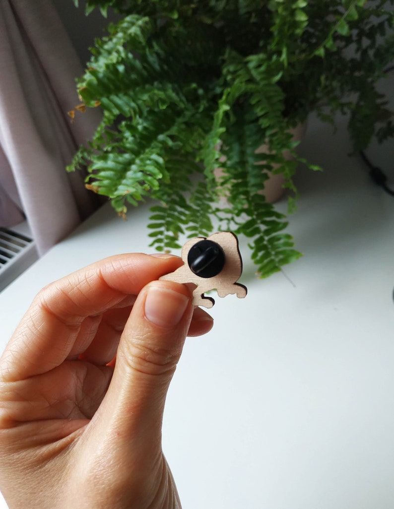 Wooden Pins Pair Derpy Crows