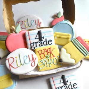 Customizable Back To School Sugar Cookie Gift Box - Individually Wrapped - Regular / Gluten-Free Friendly Options