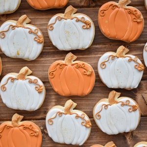 Fall Pumpkin Royal Icing Sugar Cookies Regular, Vegan/Gluten-Free/Gluten-Free Vegan Friendly Options Individually Wrapped image 3