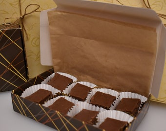 Sugar Free Chocolate/White Chocolate/Salted Chocolate Caramel/Irish Cream Fudge With or Without Walnuts - Gift Box - Diabetic Friendly