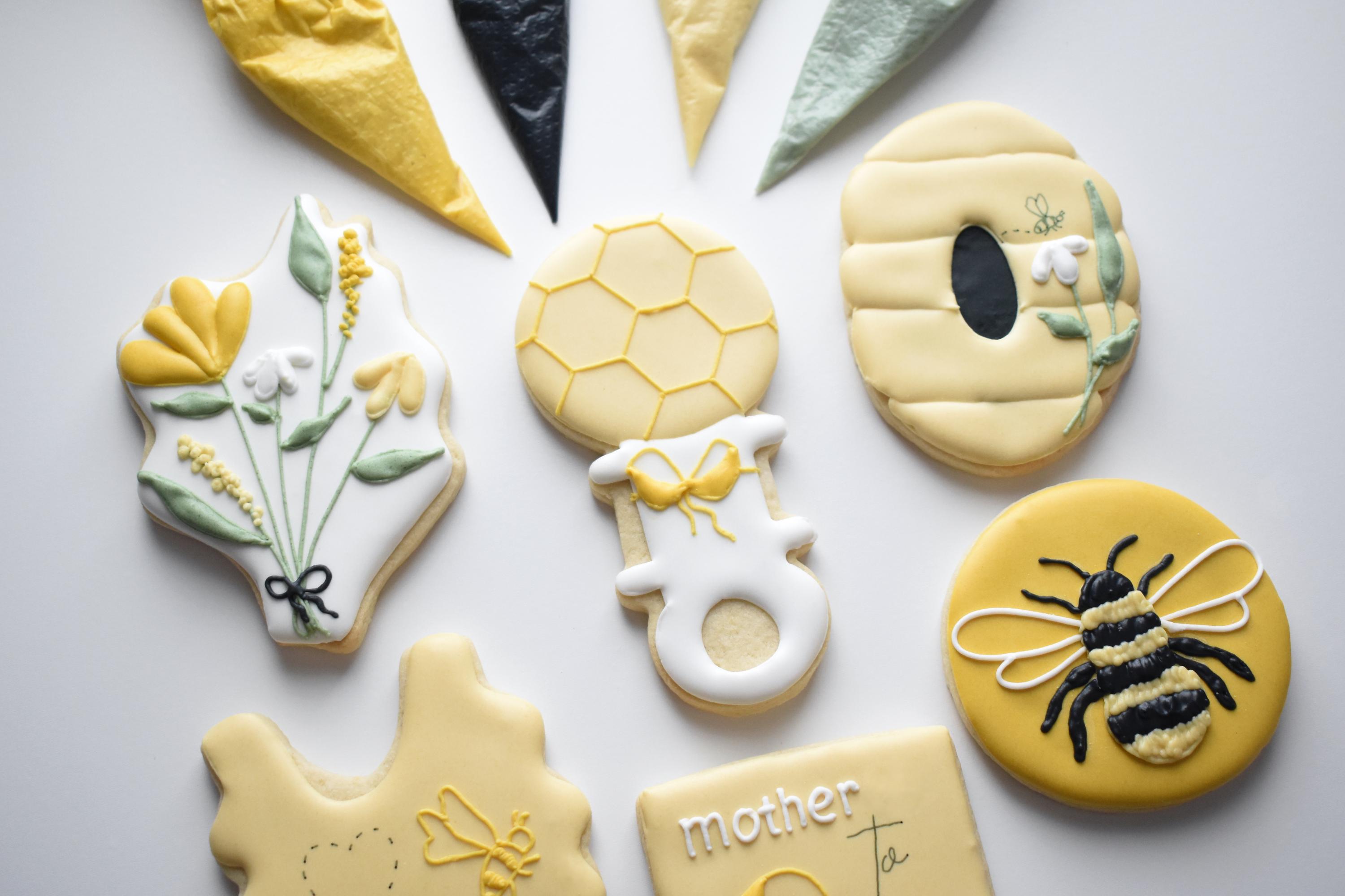 Bee Baby Shower / Gender Reveal Sugar Cookies - Individually Wrapped ...