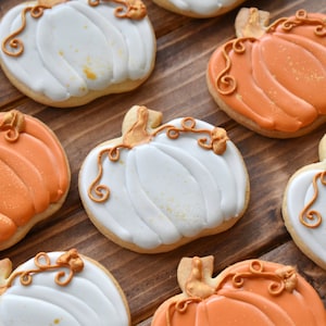 Fall Pumpkin Royal Icing Sugar Cookies Regular, Vegan/Gluten-Free/Gluten-Free Vegan Friendly Options Individually Wrapped image 4