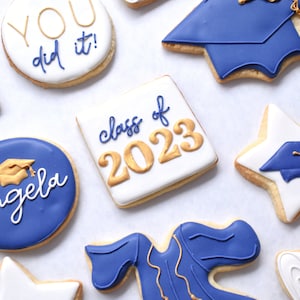 2025 Graduation Royal Icing Sugar Cookies - Individually Wrapped - Customizable - Regular/Gluten-Free Friendly Options