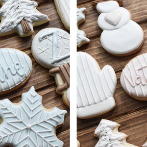 Boy/Girl Winter Baby Shower Royal Icing Sugar Cookies - Regular,Vegan/Gluten-Free/Gluten-Free Vegan Friendly Options - Individually Wrapped