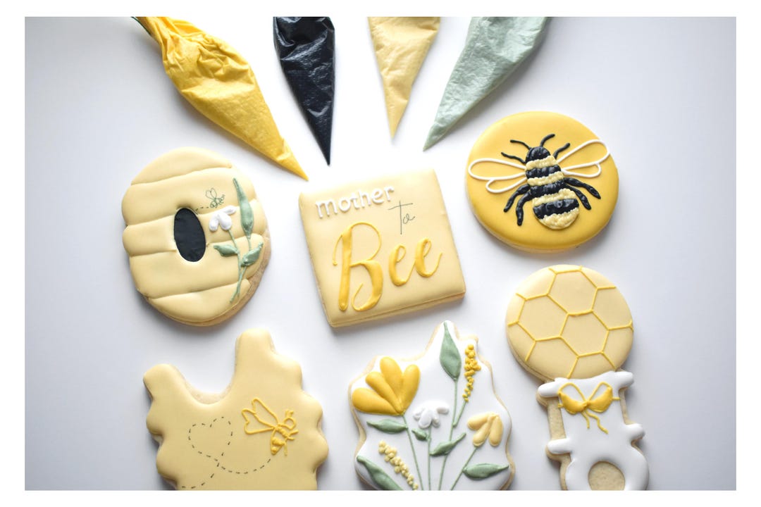 Bee Baby Shower / Gender Reveal Sugar Cookies - Individually Wrapped ...