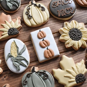 Thanksgiving/Fall Royal Icing Sugar Cookies - Regular, Vegan/Gluten-Free/Gluten-Free Vegan Friendly Options - Individually Wrapped