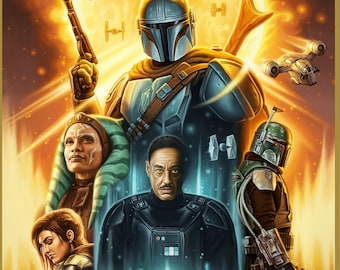 Limited Edition Gold Foil Mandalorian print sold by original artist!