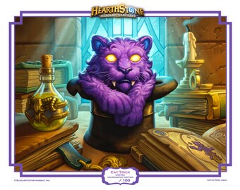 Cat  Trick Hearthstone print-Holographic!