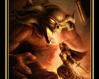 Neverwinter Nights Aribeth and Balor foil limited edition print