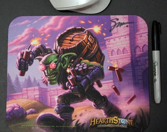 Hearthstone Mad Bomber fabric print-mousepad, signed by the official artist!