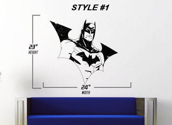Batman Wall Vinyl Decal Home Living Bat Cave Bedroom Living Room Man Cave Decor 2 Styles