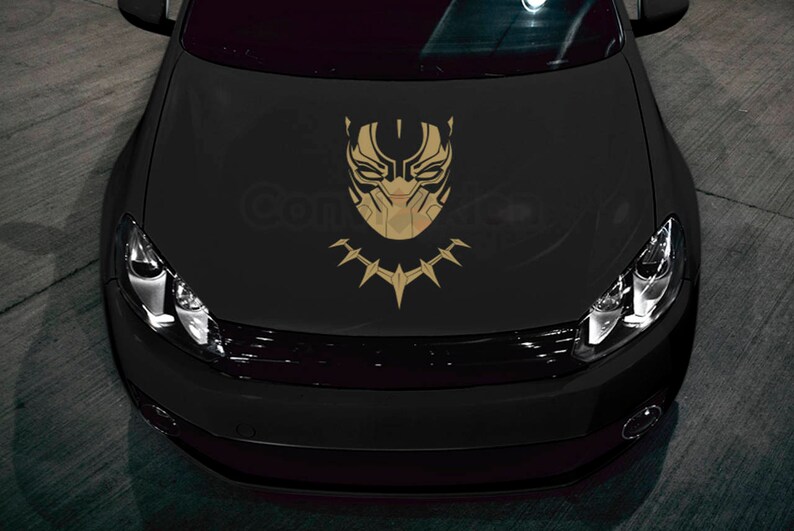 Black Panther Hood Decal 23 MultiUse Vinyl Sticker Etsy