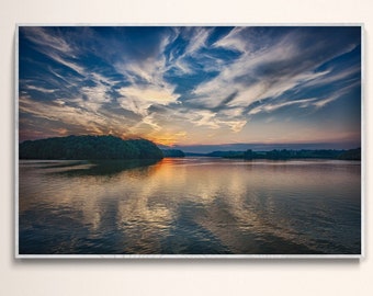 Tim’s Ford Lake Sunset — Tennessee Landscape Photo Print, Lake House Wall Art