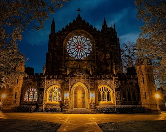 Sewanee University All Saints Chapel Print - Blue Hour Campus Art