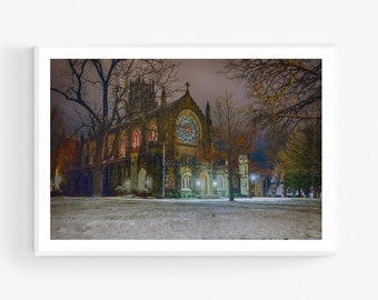 Sewanee University All Saints' Chapel Snow Print - Tennessee