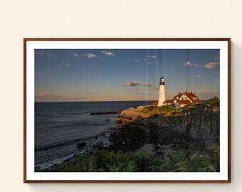 Portland Head Light (Lighthouse) at Sunset - Portland, Maine - Fine Art Print