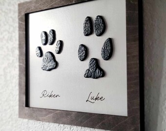 3D Paw Print Sign - Personalized sign from handwriting or drawing Custom writing sign Dog Memorial Cat Preserve Paw Print Rainbow Bridge Art