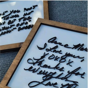 Letrero de escritura a mano cortado con láser - Letrero personalizado a partir de escritura a mano o dibujo Letrero de escritura personalizado
