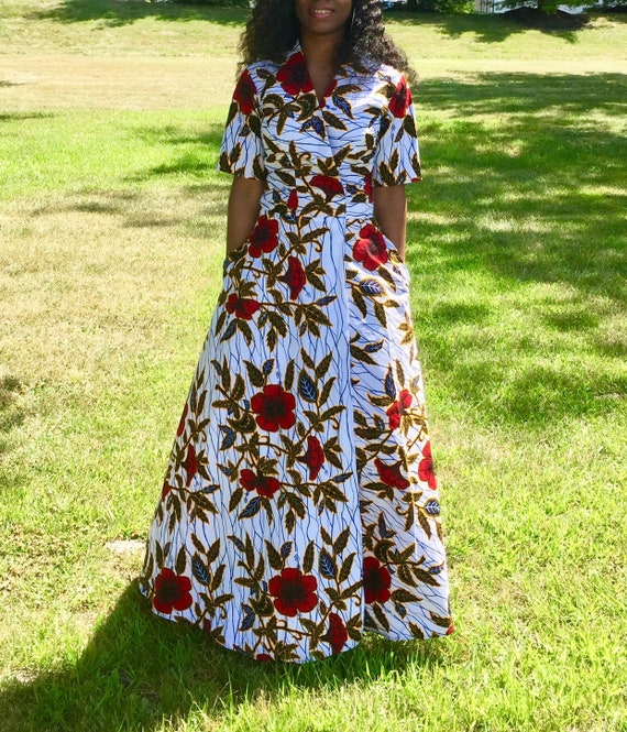 short ankara wrap dress