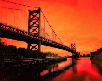 Philadelphia, Ben Franklin bridge Philadelphia, Philadelphia Print, Philadelphia Wall Art, Fine Art Photography, Philadelphia Photograph