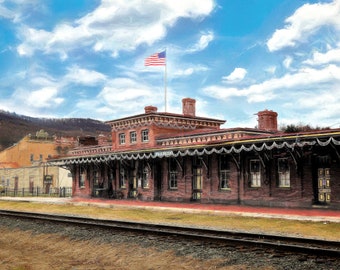 Tamaqua PA Train Station Print, Fine Art Photography, Philadelphia  Reading Railroad, Tamaqua Pennsylvania, Old Train Station Print,