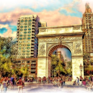 Washington Square New York City Print, Washington Square Arch Art, Greenwich Village, Fine Art Photography, New York University, NYC Print
