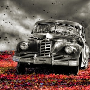 Old Packard Print, 1946 Packard Clipper, Packard Automobile, Fine Art Photography, Vintage Car Print, Man Cave Wall Art, Classic Car Photo