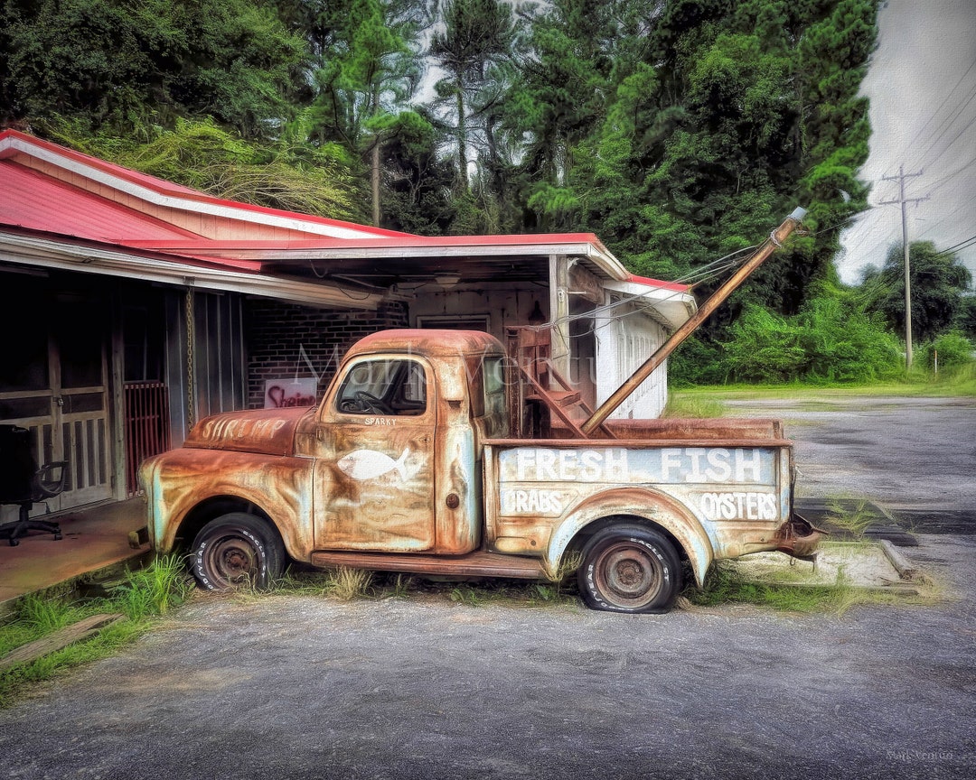 Vintage Dodge Tow Truck Photograph, Rusty Garage Art Print - Etsy, image size:1080x864