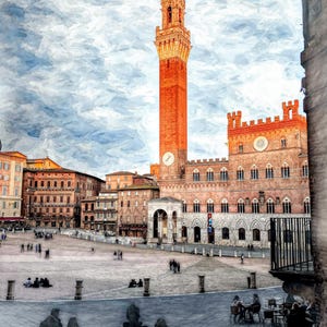 Siena Italy Print, Piazza del Campo Print, Siena Fine Art Print, Torre del Magia Siena Art, Tuscany Italy Art Print, Tuscany Wall Art
