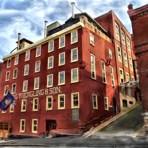 Pottsville Yuengling Brewery Print, Pottsville Pennsylvania Print, Fine Art Photography, Beer Man Cave Wall Art, Beer Wall Art Print