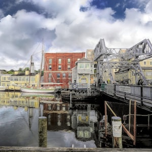 Mystic Connecticut Print,  Mystic Connecticut Drawbridge, Mystic Seaport Wall Art, Fine Art Photography, Mystic CT Photograph Print