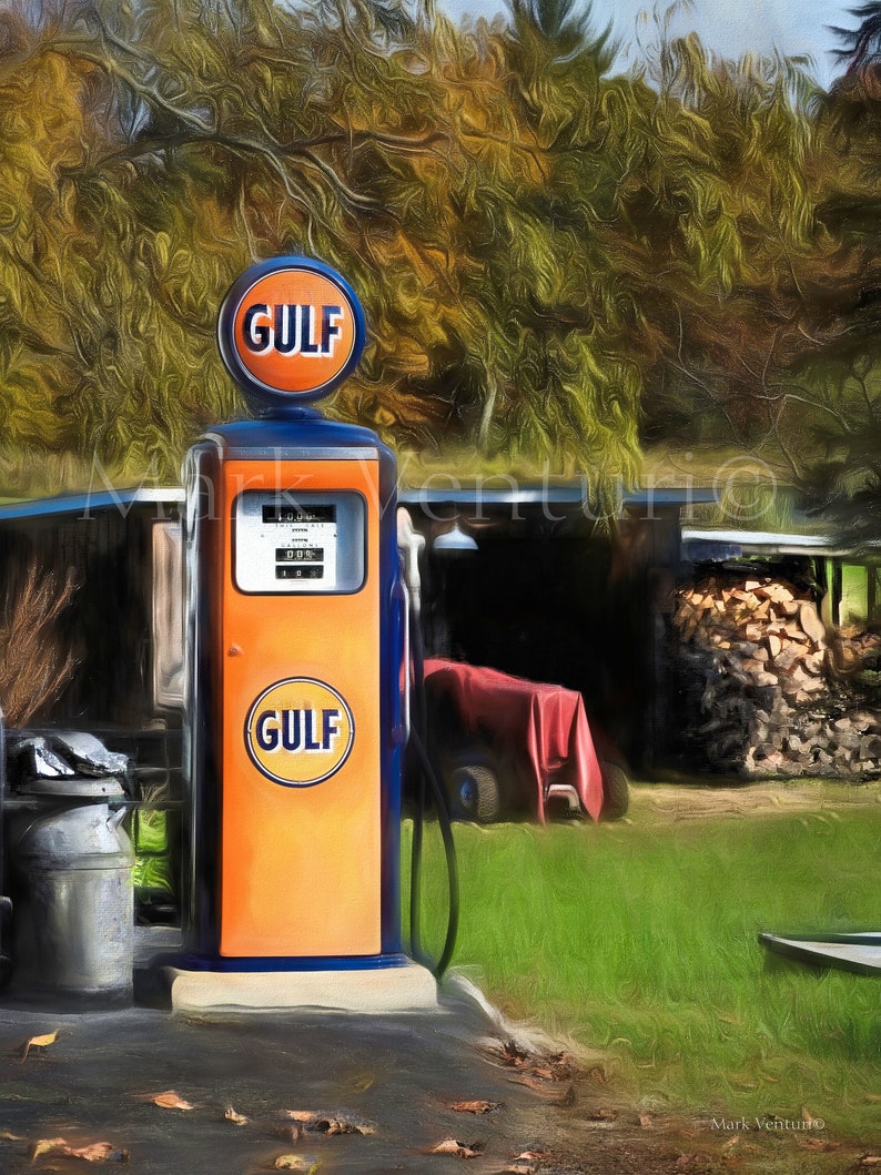 Old Gas Pump Antique Gas Pump Gas Pump Print Junkyard Etsy