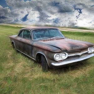 Corvair, Chevrolet Corvair Print, Chevy Corvair, Chevrolet Photograph, Chevy Classic Car Print, Fine Art Photography, Junkyard Art, Print
