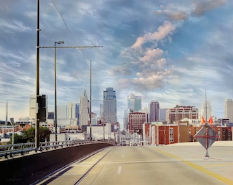 Kansas City, Kansas City Missouri, Kansas City Skyline Photograph, Fine Art Photography, Kansas City MO, Kansas City Chiefs