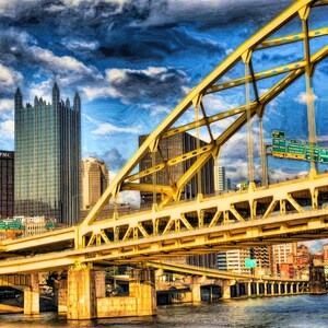 Pittsburgh Print, Fort Pitt Bridge Pittsburgh Skyline, Pittsburgh Interstate 376 PPG Place, Pittsburgh Photograph, Fine Art Photography,