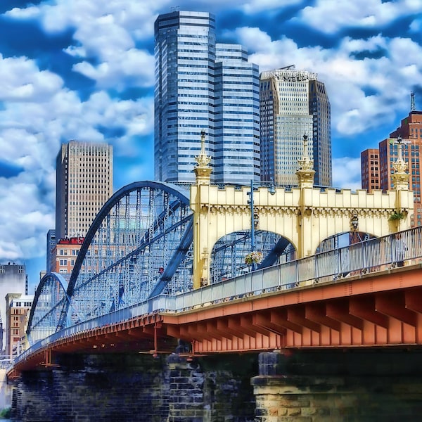 Pittsburgh Smithfield Bridge Print,  Pittsburgh Fine Art Print, Pittsburgh Print, Pittsburgh Skyline Print, Fine Art Photography, Photograph