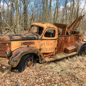 Wrecker, Tow Truck Print, Rusty Old Truck Print, Antique Tow Truck, Abandoned Tow Truck, Vintage Tow Truck, Tow Mater, Garage Art Tow Truck