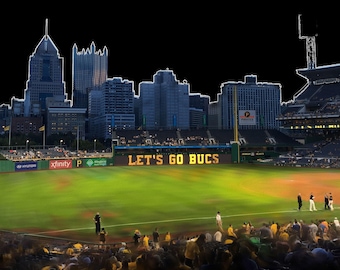 Pittsburgh PNC Park Fine Art Print, Pirates Baseball, Skyline Photography