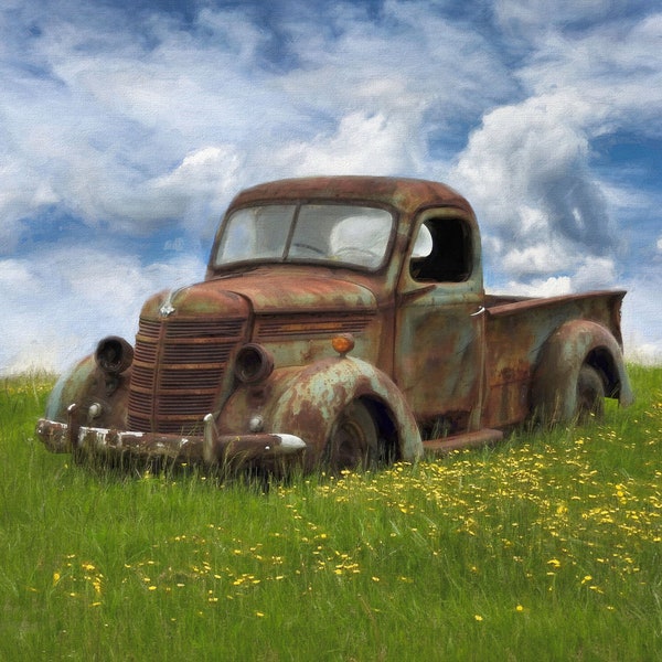 Old Truck Photo Print, International Truck, Rusty Truck Art, Vintage Truck, Fine Art Photography, Old Truck Photography, Junkyard Garage Art