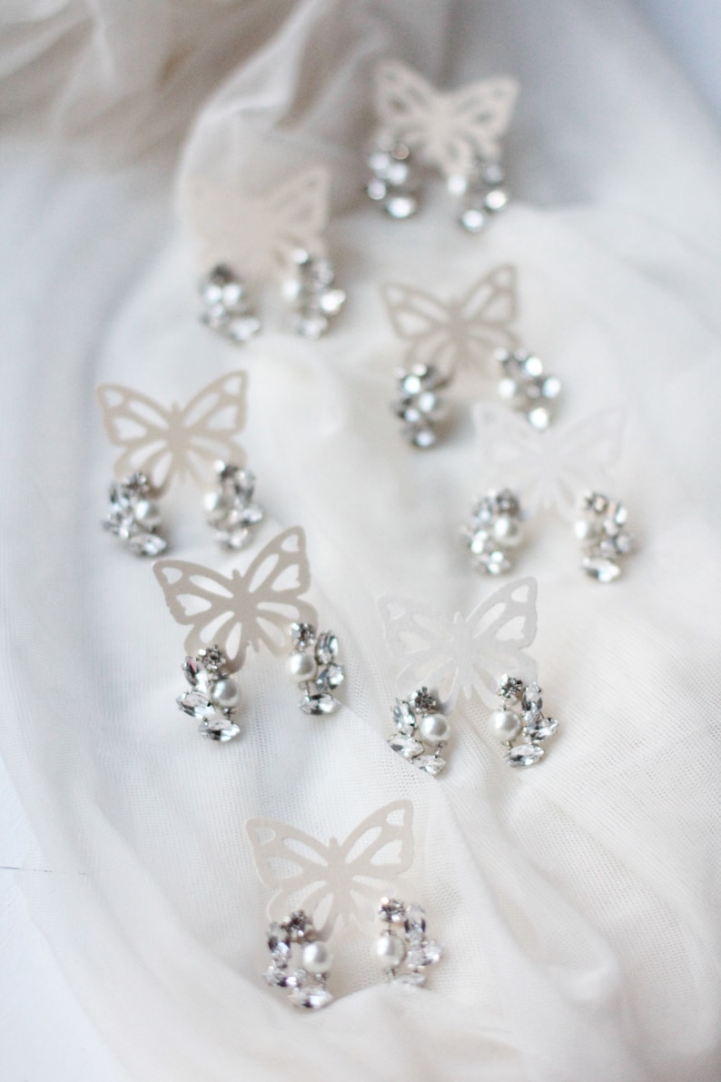 Bridesmaid Gift Set Hair Pins Bracelet Earrings Jewelry Set Bridal Bridesmaid Wedding Hair Accessories Hair Bobby Pins and Stud Earrings Set