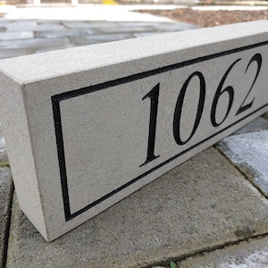 1.5&quot; and 2&quot; Thick REAL Indiana Limestone Address Stone Markers for Stone Veneer and Brick / Perfect for Mailbox Columns -- FREE SHIPPING
