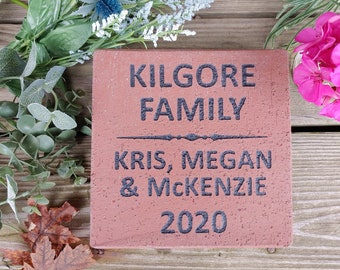 Brick Memorial 8x8 REAL CLAY PAVER Personalized Fundraising Bricks Memory Stone Patio Garden Walkway American Legion School - Free Shipping