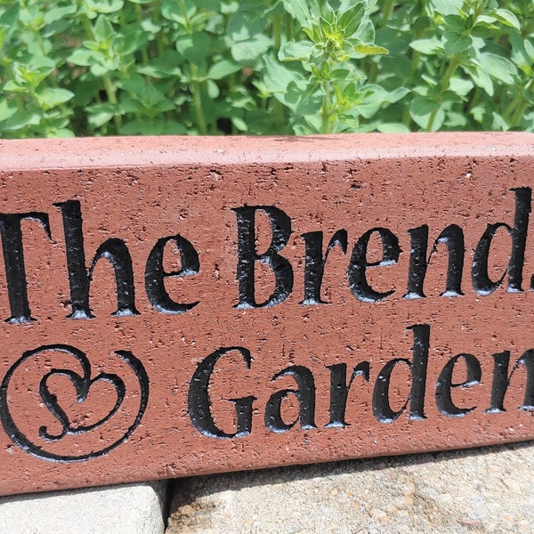 Family / Community Garden Name Large Engraved Brick Paver Stone / Real Carved Brick / Patio Rock / Yard / Love Garden Herb - FREE Shipping