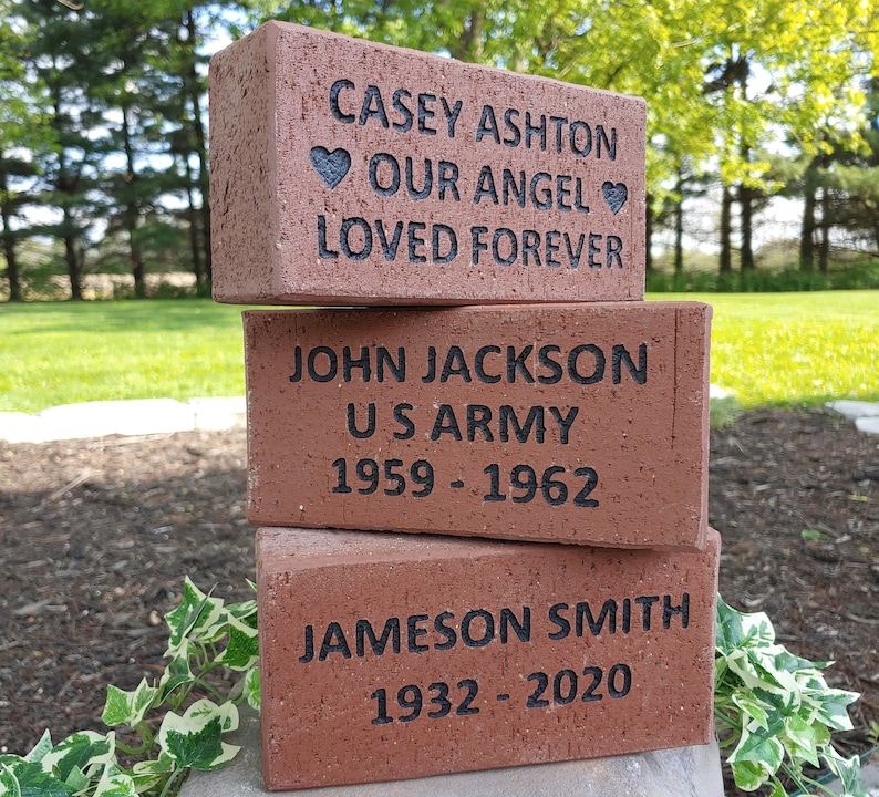 Brick Memorial 4x8 REAL CLAY PAVER Personalized Fundraising Etsy