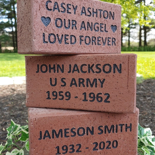 Brick Memorial 4x8 REAL CLAY PAVER Personalized Fundraising Bricks Memory Stone Patio Garden Walkway American Legion School - Free Shipping