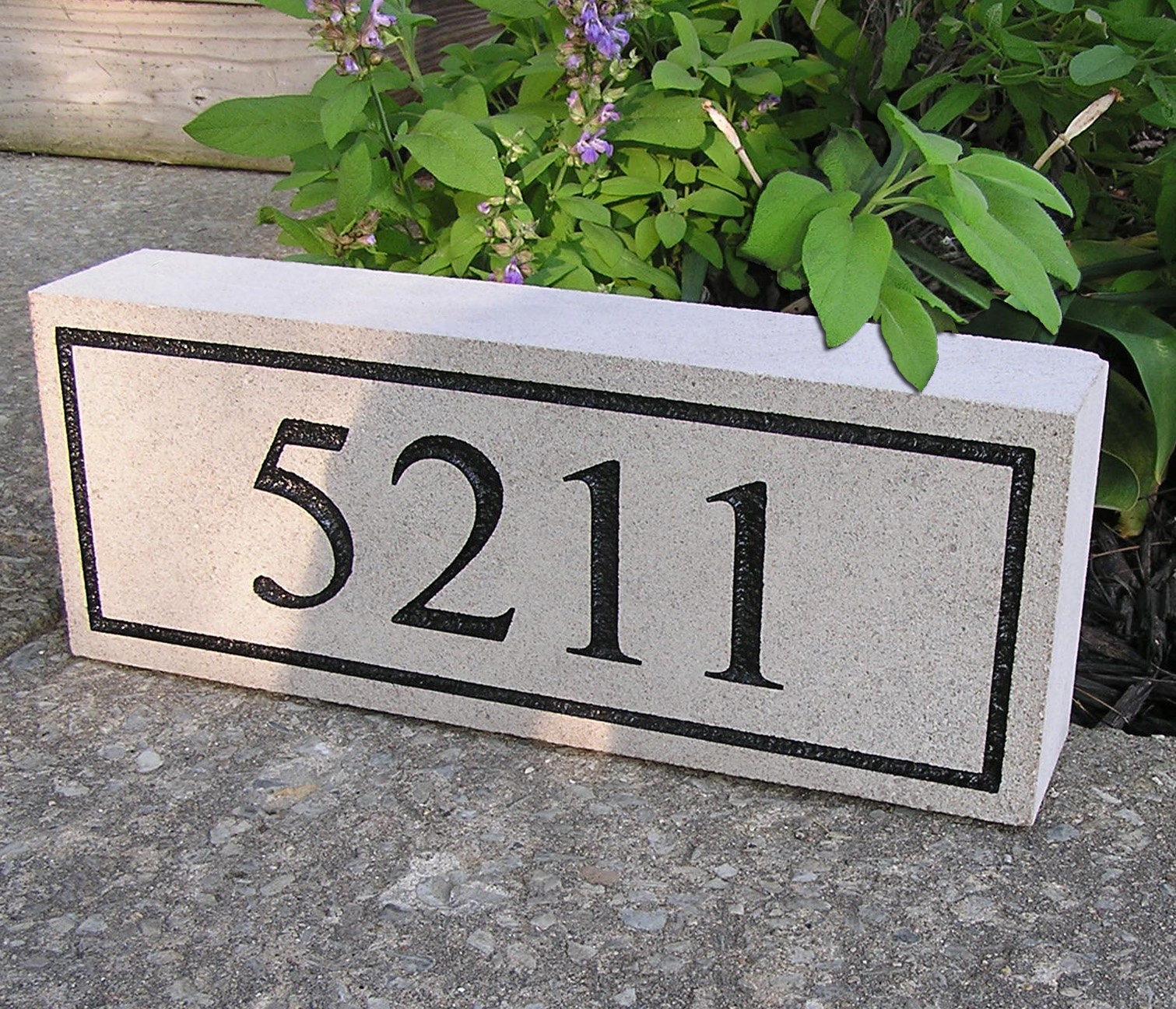 REAL Indiana Limestone Address Stone Marker to Install With Brick or ...