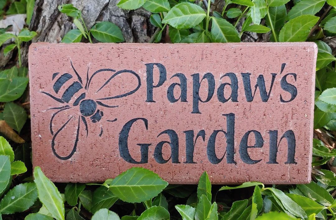 Dad's Garden / Custom Name Large Engraved Brick Paver Stone / Real ...