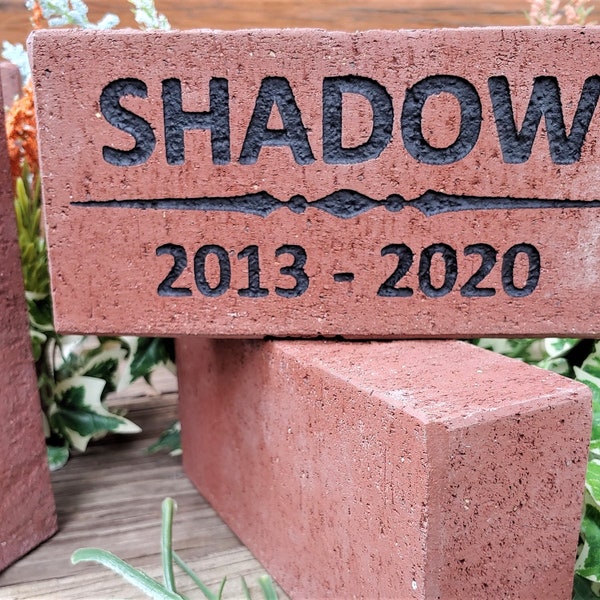 Pet Memorial Stone / REAL CLAY PAVER Brick / Pet Grave Marker Headstone / Animal Garden Stone Personalized  Timeless Memory - Free Shipping
