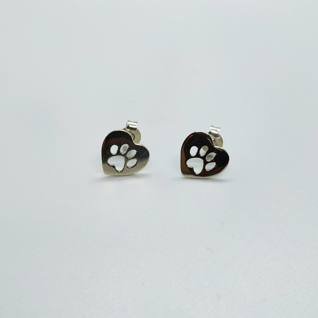 Dog Earrings Paw Print Earrings Dog Print Dog Jewelry Dog Etsy